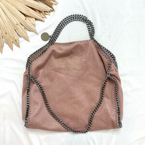 Stella McCartney Falabella Silver Chain Soft Ballet Pink Tote Hobo Bag Purse